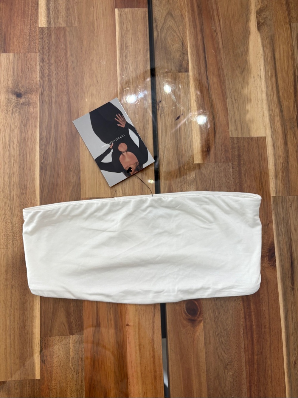 NWT naked wardrobe Sz M White Strapless Bandeau Top